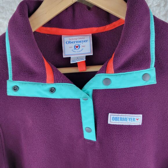 Obermeyer Boulder Fleece Jacket Girls Large Purple Teal Outdoor School Warm - Picture 4 of 16
